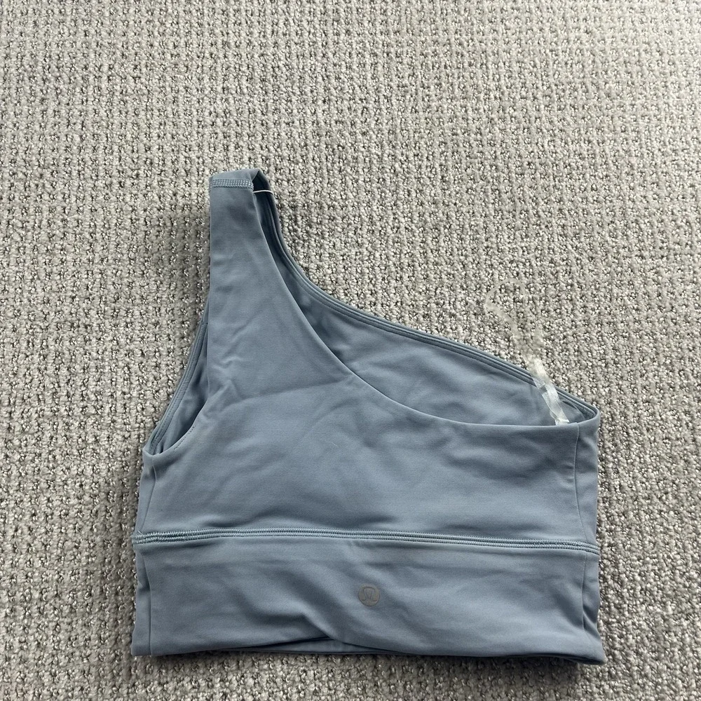 Lululemon Size 4 Align Asymmetrical Bra A/B Light Support Blue NWT